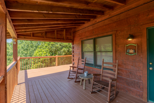 Front porch at Eagle's Loft, a 2 bedroom cabin rental located in Pigeon Forge
