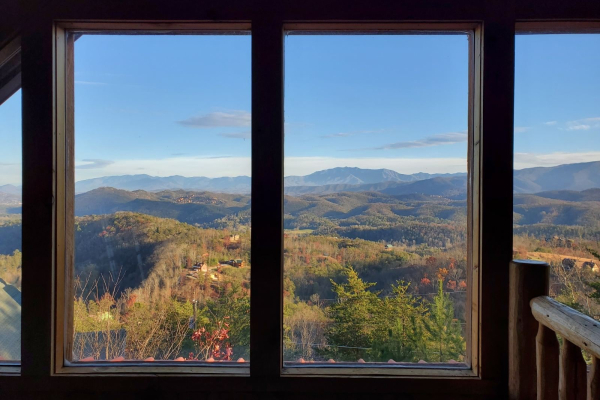 View from the loft at Stellar View, a 1 bedroom cabin rental located in Pigeon Forge