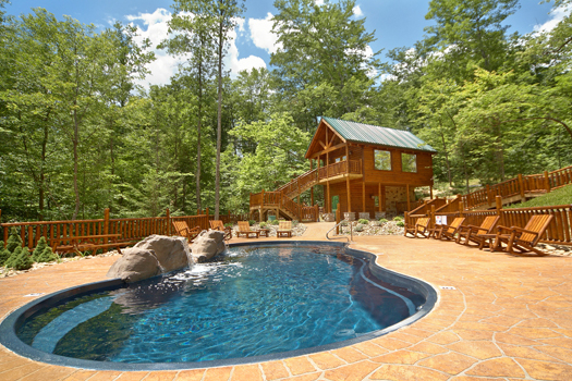 Resort pool access from 5 Star View, a 3 bedroom cabin rental located in Gatlinburg
