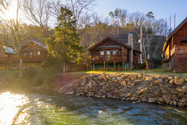Looking at the cabin at Gone Fishin', a 2-bedroom cabin rental located in Pigeon Forge