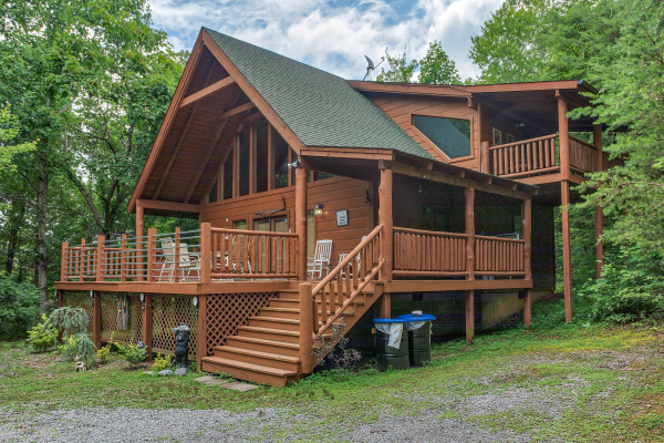 Exterior front view at Aw Paw's Place, a 1-bedroom cabin rental located in Pigeon Forge