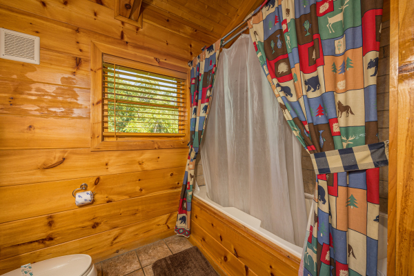 Loft shower at Moonbeams & Cabin Dreams, a 3 bedroom cabin rental located in Pigeon Forge