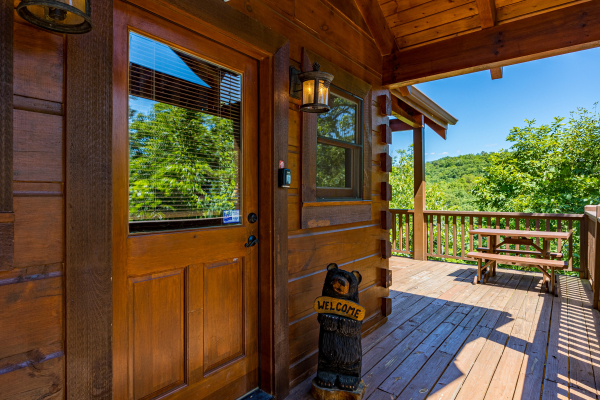 Porch at Moonbeams & Cabin Dreams, a 3 bedroom cabin rental located in Pigeon Forge