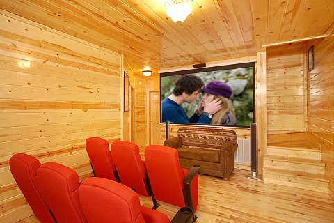 Theater room at Natural Wonder, a 4 bedroom cabin rental located in Gatlinburg