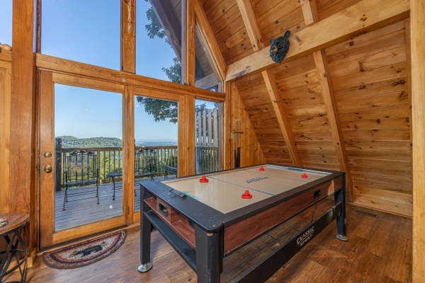 Air hockey table at Cozy Mountain View, a 1 bedroom cabin rental located in Pigeon Forge