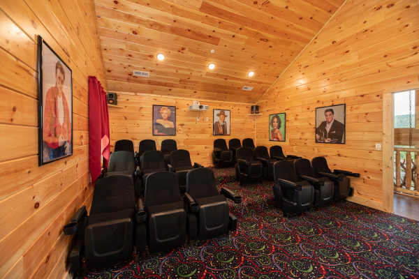 Theater room at Elk Horn Lodge at Elk Horn Lodge, a 5 bedroom cabin rental located in Gatlinburg